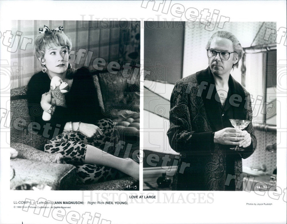 1990 Actors Ann Magnuson &amp; Neil Young in Film Love at Large Press Photo ads431 - Historic Images