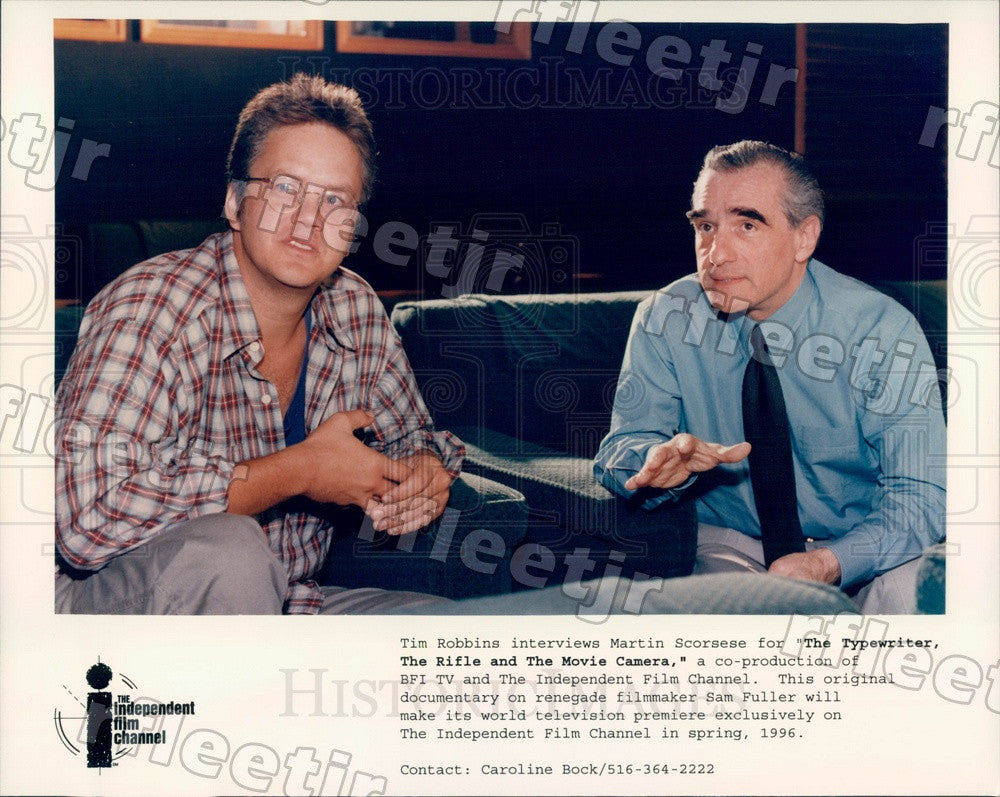 1996 Film Director Martin Scorsese &amp; Actor Tim Robbins Press Photo ads507 - Historic Images