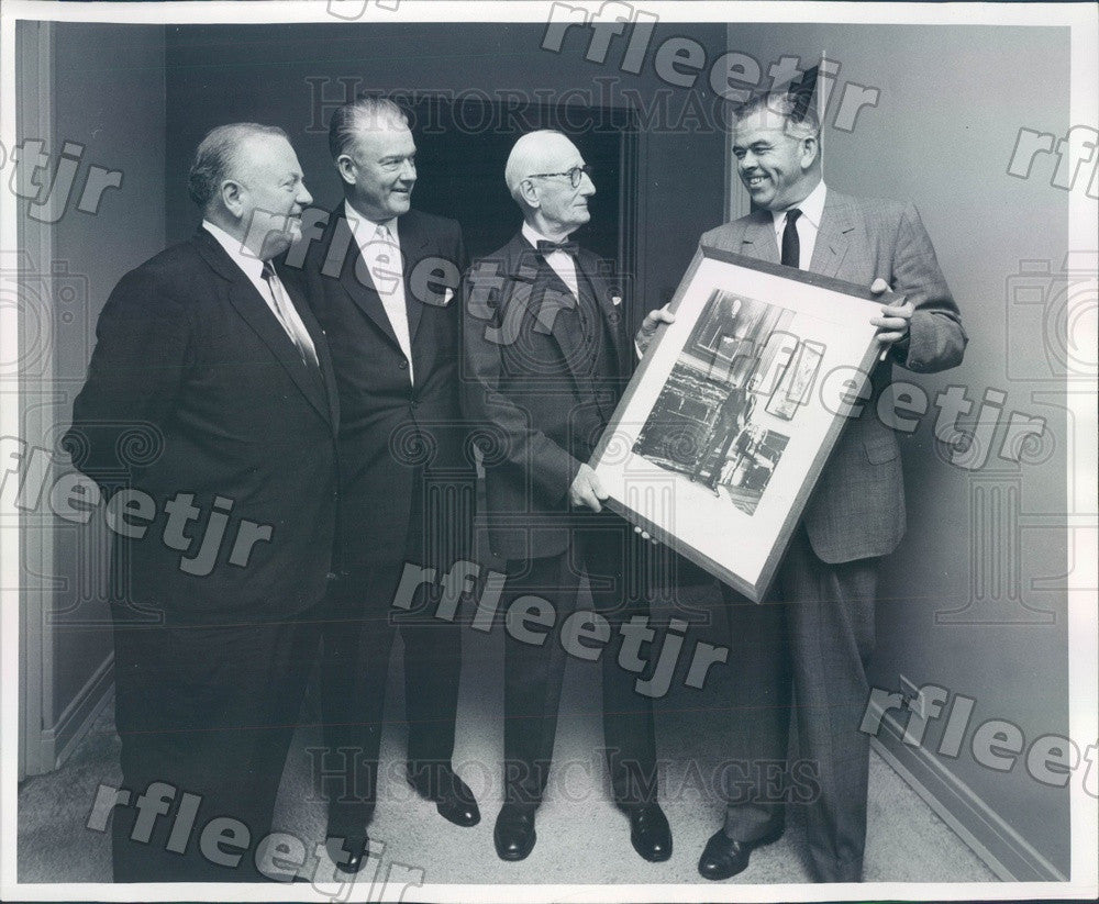 1958 Chicago, IL Marshall Field Execs Stanley Field Press Photo ads537 - Historic Images