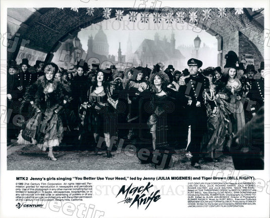 1989 Actors Julia Migenes & Bill Nighy in Film Mack The Knife Press Photo adt139 - Historic Images