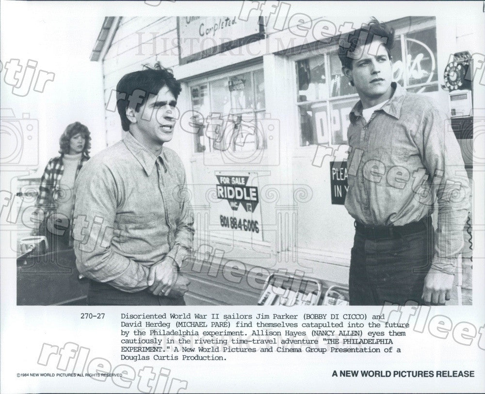 1984 Actors Bobby Di Cicco, Michael Pare, Nancy Allen Press Photo adt15 - Historic Images