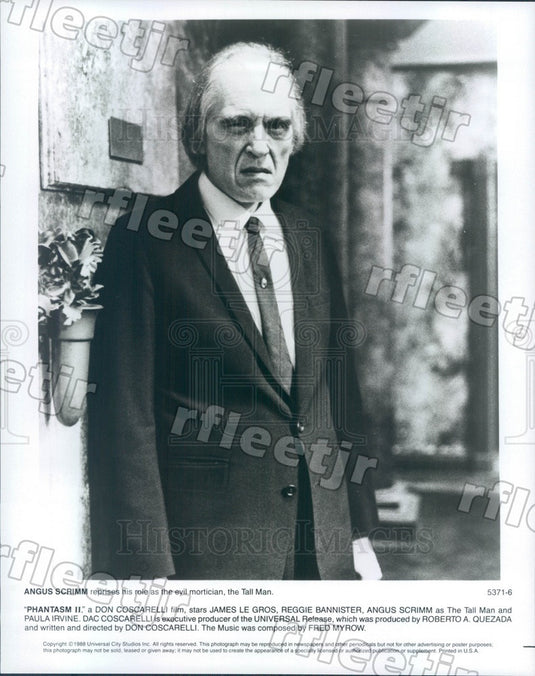 1988 American Actor Angus Scrimm in Film Phantasm II Press Photo adt171 - Historic Images