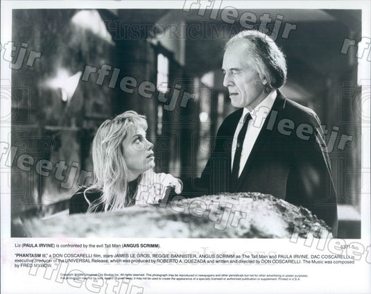 1988 Actors Angus Scrimm & Paula Irvine in Film Phantasm II Press Photo adt173 - Historic Images
