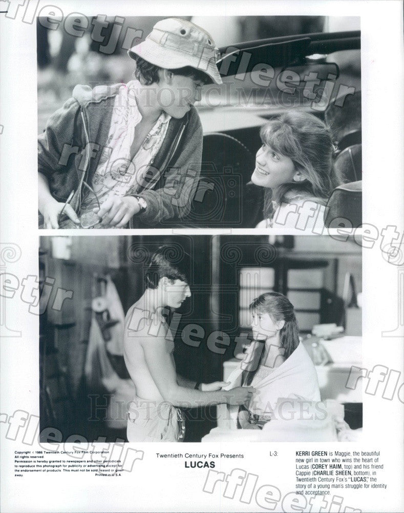 1986 Actors Kerri Green, Corey Haim, Charlie Sheen Press Photo adt189 - Historic Images