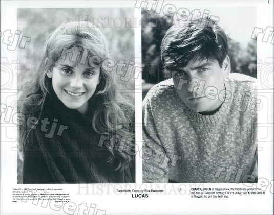 1986 Actors Charlie Sheen & Kerri Green in Film Lucas Press Photo adt195 - Historic Images