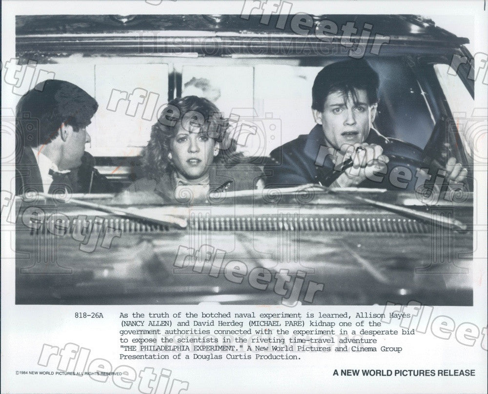 1984 Actors Michael Pare &amp; Nancy Allen in Film Press Photo adt19 - Historic Images