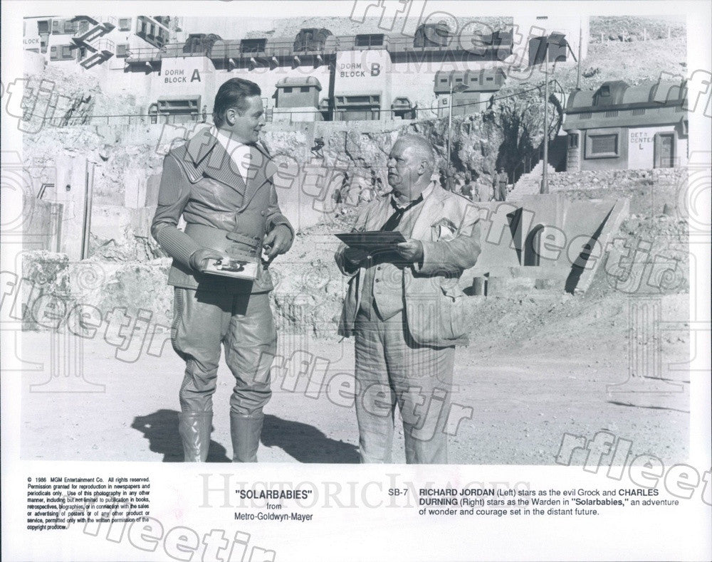 1986 Actors Richard Jordan &amp; Charles Durning in Solarbabies Press Photo adt225 - Historic Images