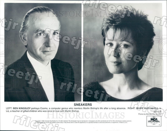 1992 Oscar Winning Actor Ben Kingsley & Mary McDonnell Press Photo adt227 - Historic Images