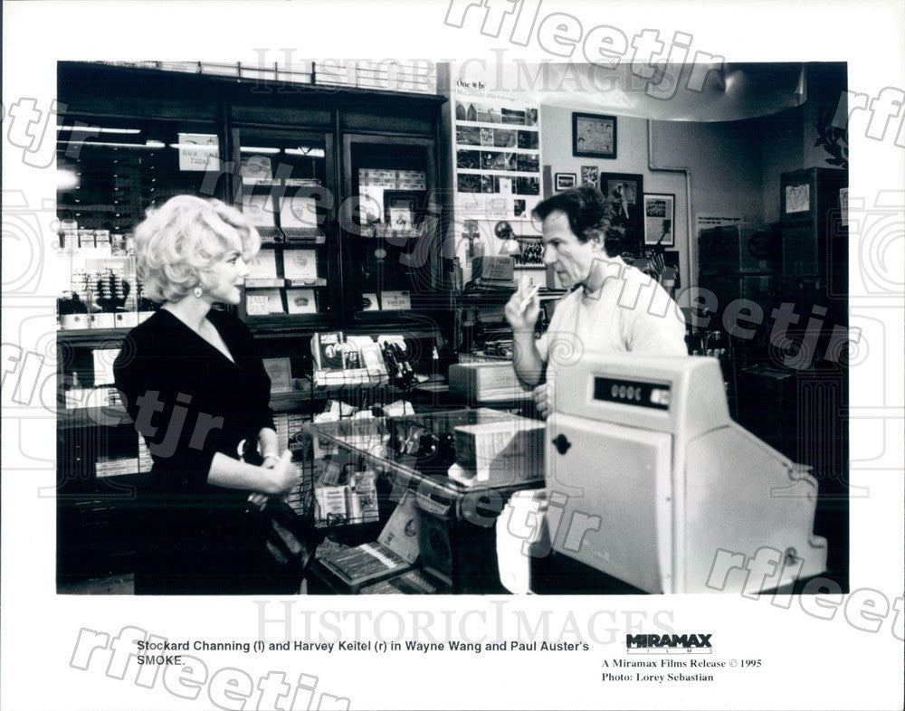 1995 Actors Stockard Channing &amp; Harvey Keitel in Film Smoke Press Photo adt255 - Historic Images