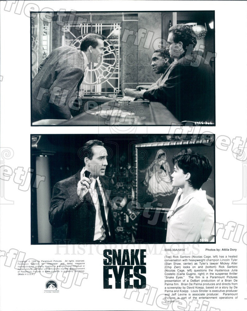 1998 Actors Nicolas Cage, Stan Shaw, Chip Zien, Carla Gugino Press Photo adt261 - Historic Images