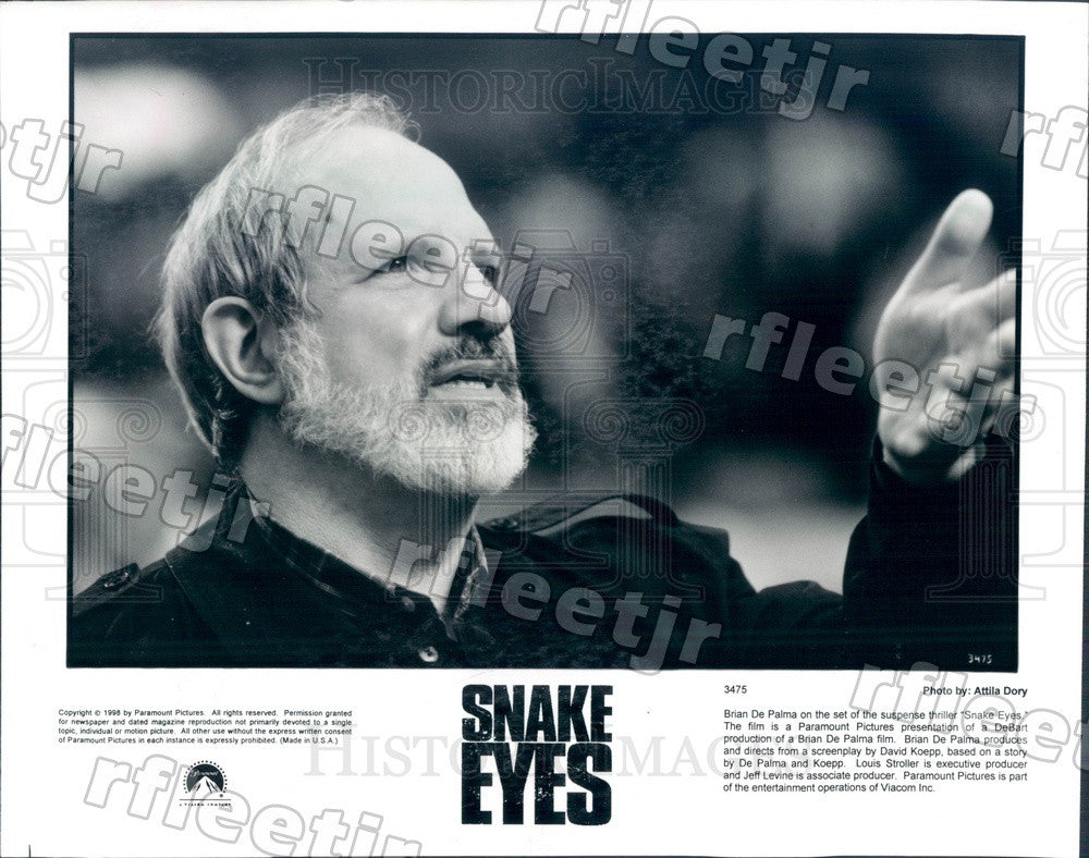 1998 American Director, Screenwriter Brian De Palma Press Photo adt263 - Historic Images