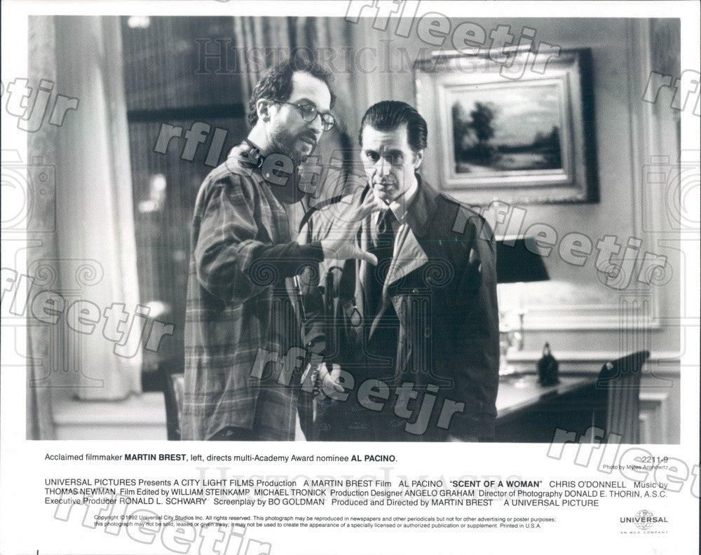 1992 Oscar Winning Actor Al Pacino &amp; Producer Martin Brest Press Photo adt295 - Historic Images