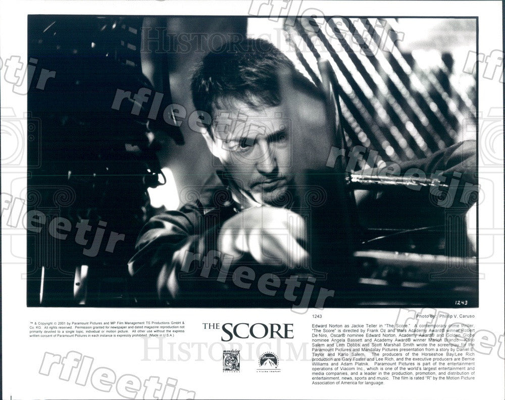 2001 American Actor Edward Norton in Film The Score Press Photo adt301 - Historic Images