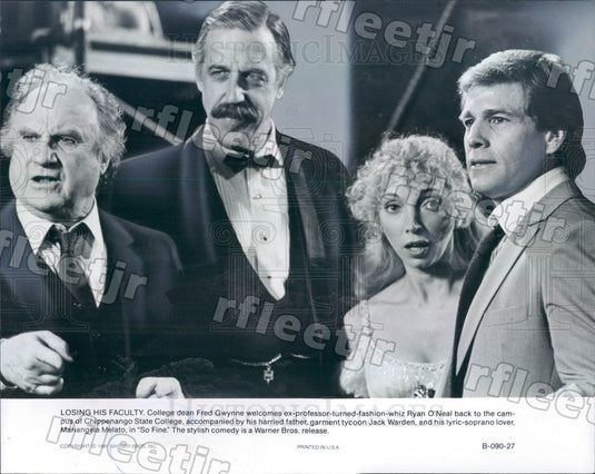 1981 Actors Fred Gwynne, Ryan O'Neal, Jack Warden, Mariangela Press Photo adt359 - Historic Images