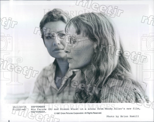 1987 Award Winning Actors Mia Farrow & Dianne Wiest Press Photo adt403 - Historic Images