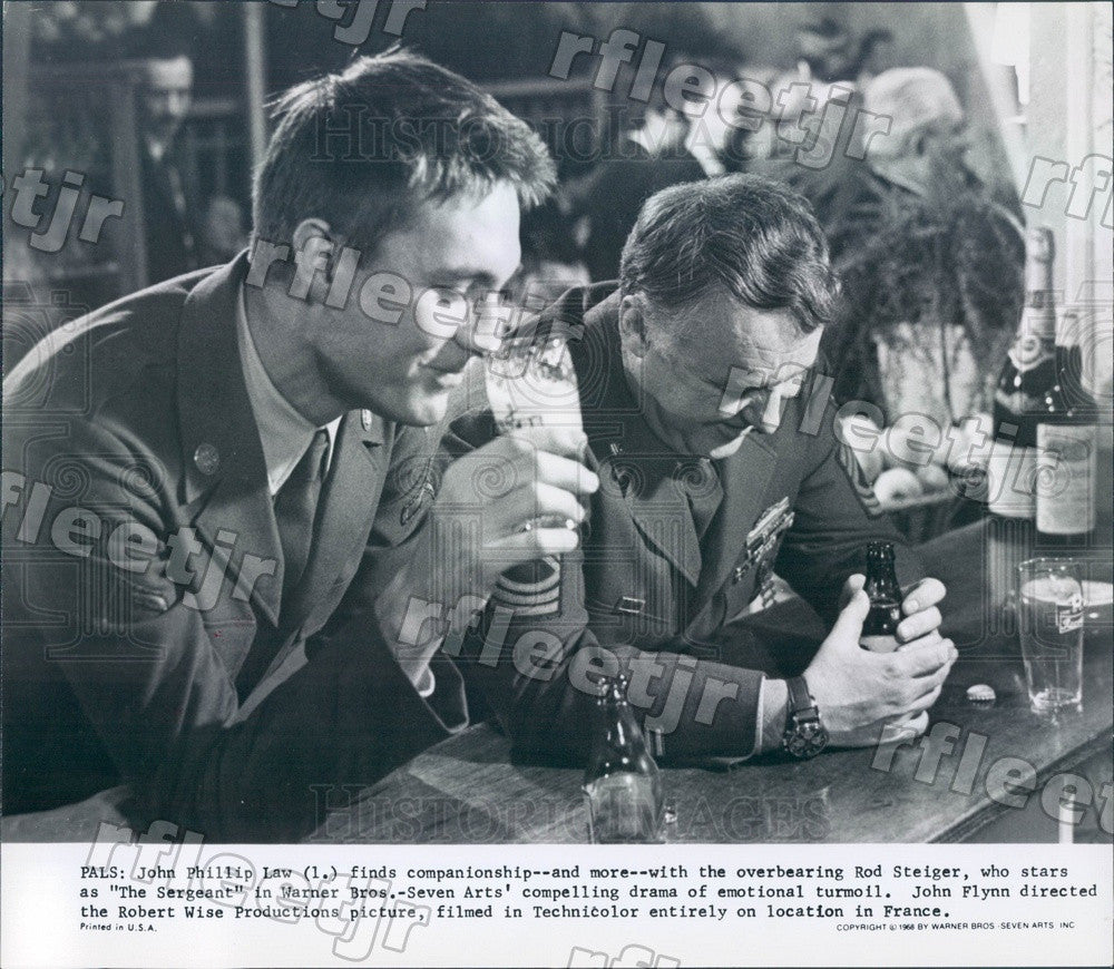 1968 Actors John Phillip Law &amp; Oscar Winner Rod Steiger Press Photo adt411 - Historic Images