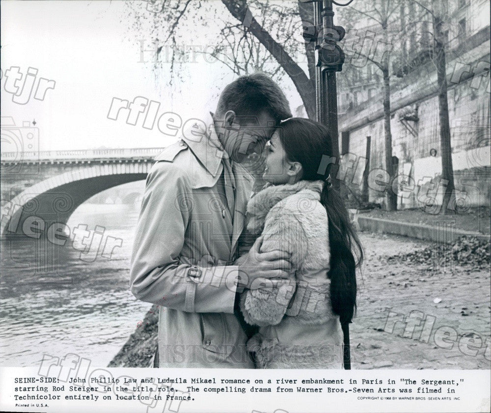 1968 Actors John Phillip Law &amp; Ludmila Mikael in The Sergeant Press Photo adt413 - Historic Images