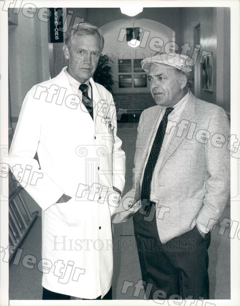 1987 Actors Ed Flanders &amp; Ronny Cox on TV Show St. Elsewhere Press Photo adt473 - Historic Images