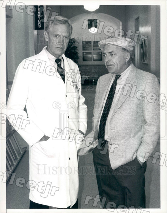 1987 Actors Ed Flanders & Ronny Cox on TV Show St. Elsewhere Press Photo adt473 - Historic Images