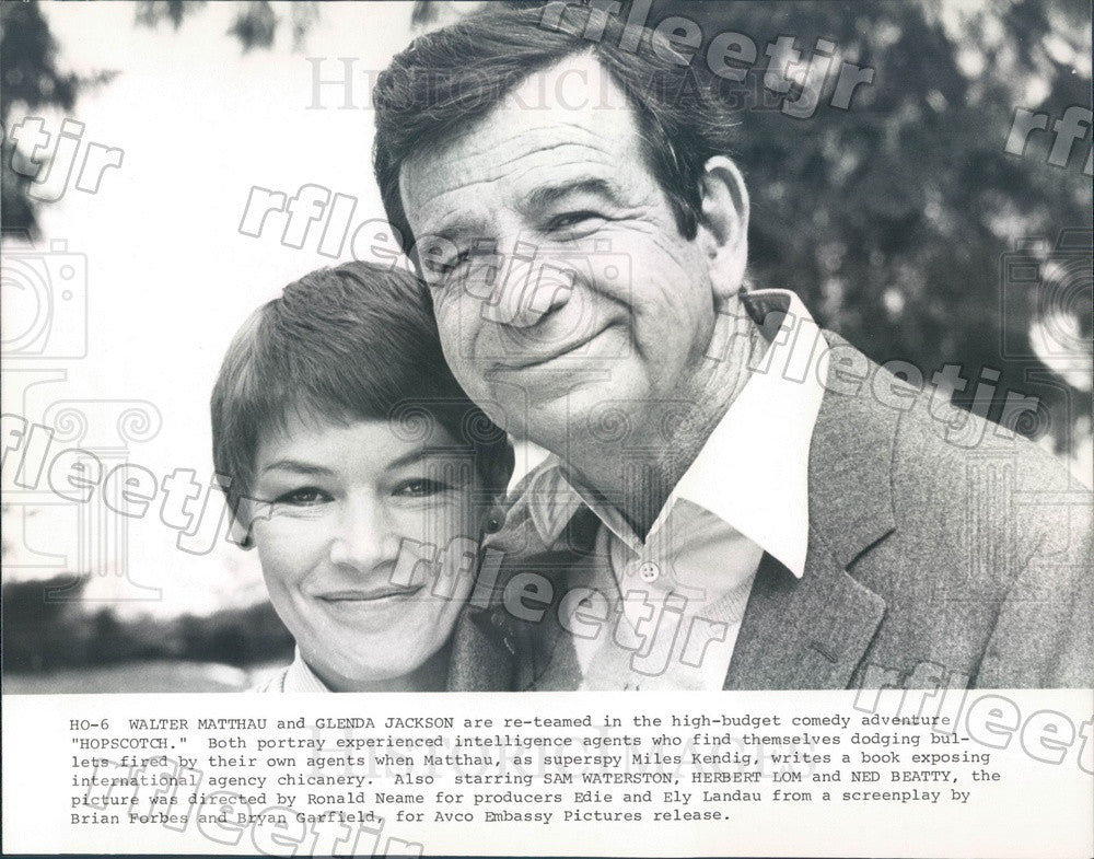 Undated Oscar Winning Actors Walter Matthau &amp; Glenda Jackson Press Photo adt507 - Historic Images