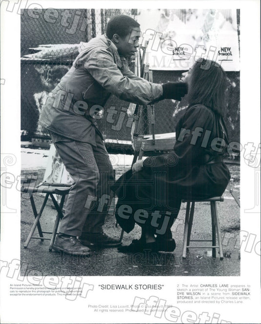 1989 Actors Charles Lane & Sandye Wilson in Sidewalk Stories Press Photo adt513 - Historic Images
