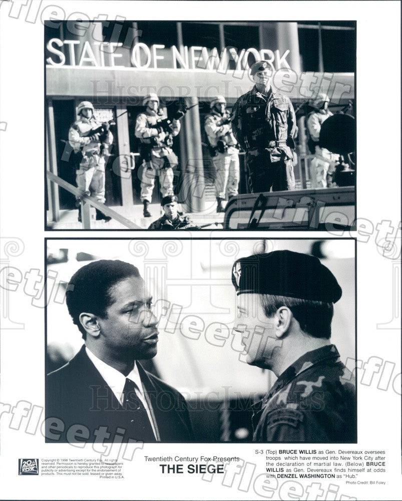 1998 Award Winning Actors Bruce Willis, Denzel Washington Press Photo adt515 - Historic Images