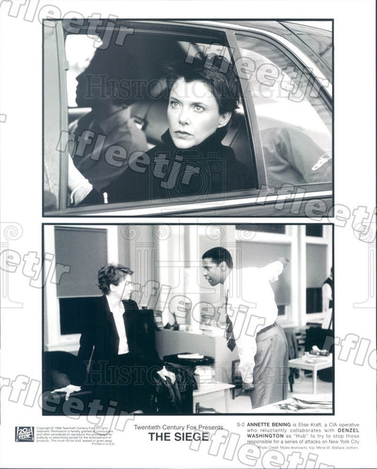 1998 Actors Denzel Washington & Annette Bening in The Siege Press Photo adt519 - Historic Images