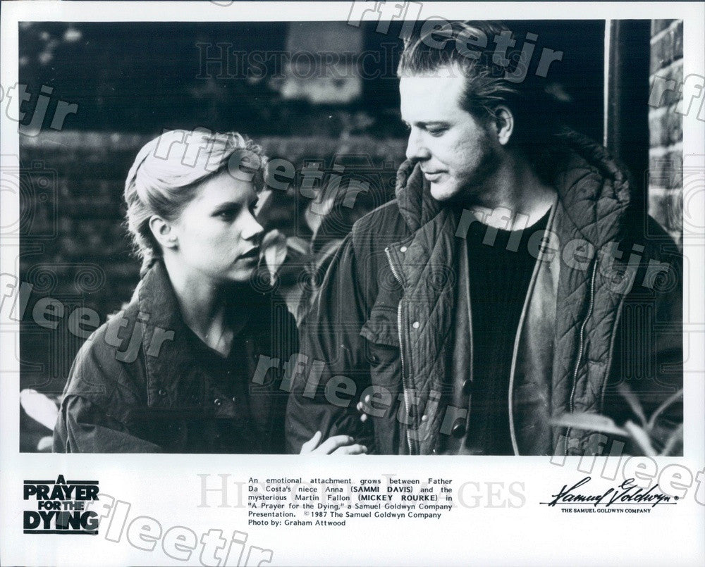 1987 Actors Mickey Rourke &amp; Sammi Davis in Film Press Photo adt53 - Historic Images