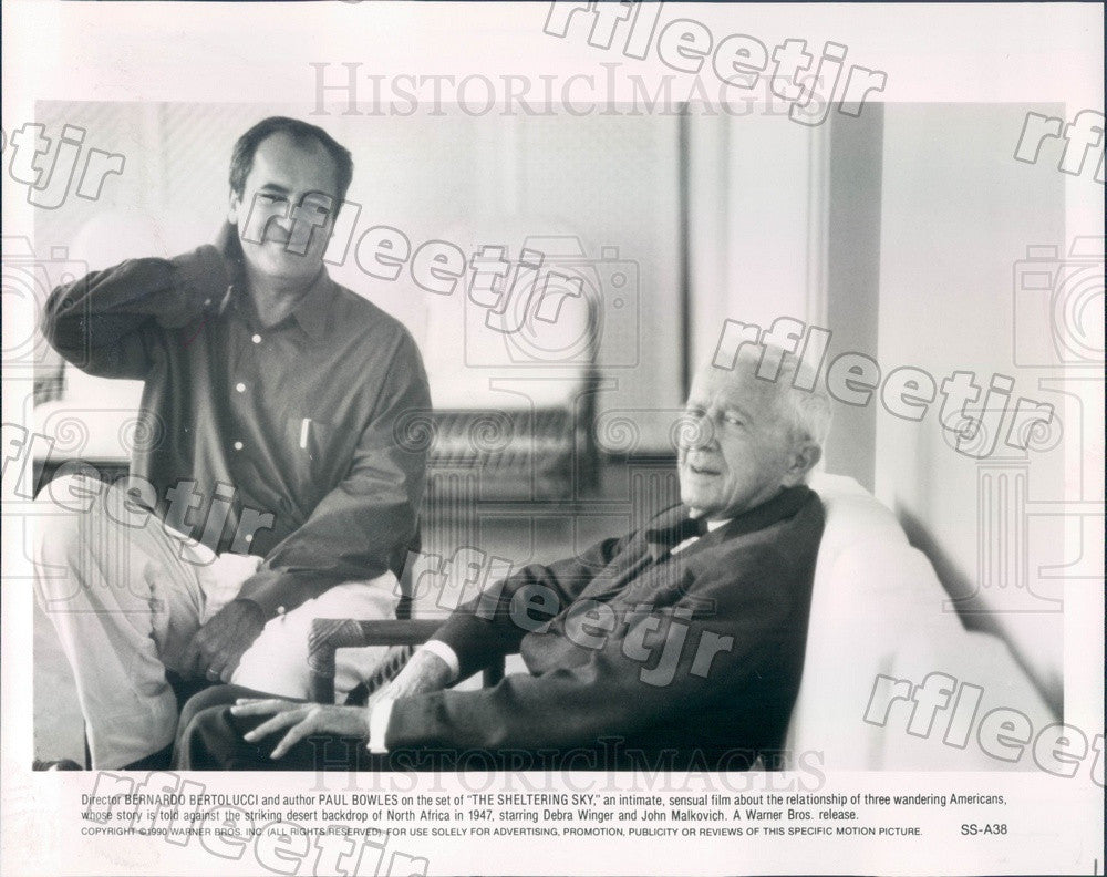 1990 Author Paul Bowles &amp; Bernardo Bertolucci, Oscar Winning Press Photo adt551 - Historic Images