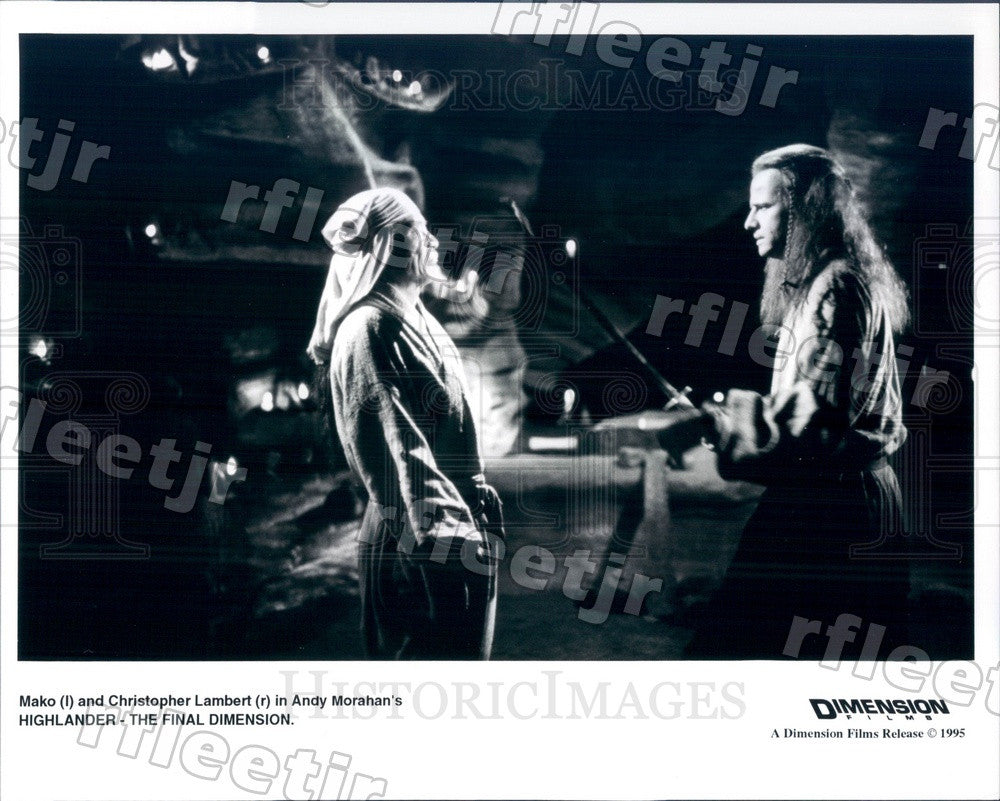 1995 Actors Mako &amp; Christopher Lambert in Film Highlander Press Photo adt557 - Historic Images