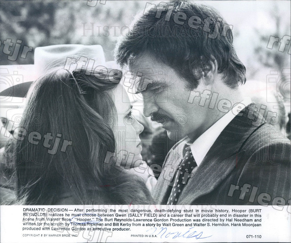 1978 Award Winning Actors Burt Reynolds &amp; Sally Field Press Photo adt583 - Historic Images