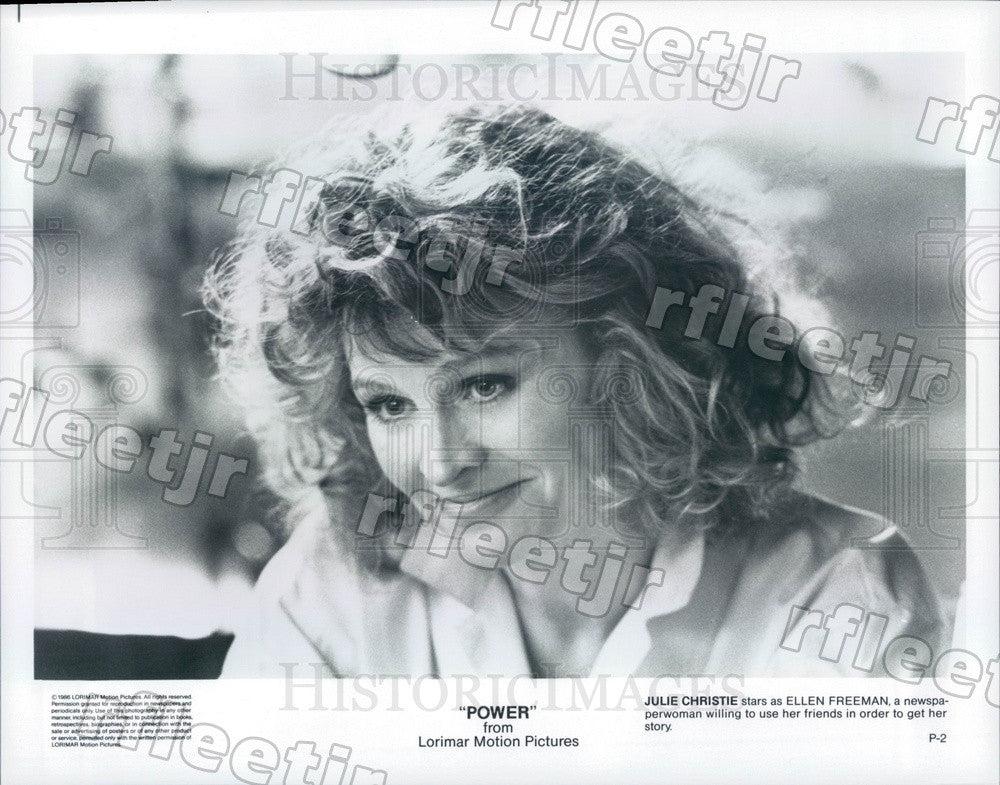1986 Oscar Winning British Actor Julie Christie in Film Power Press Photo adt95 - Historic Images