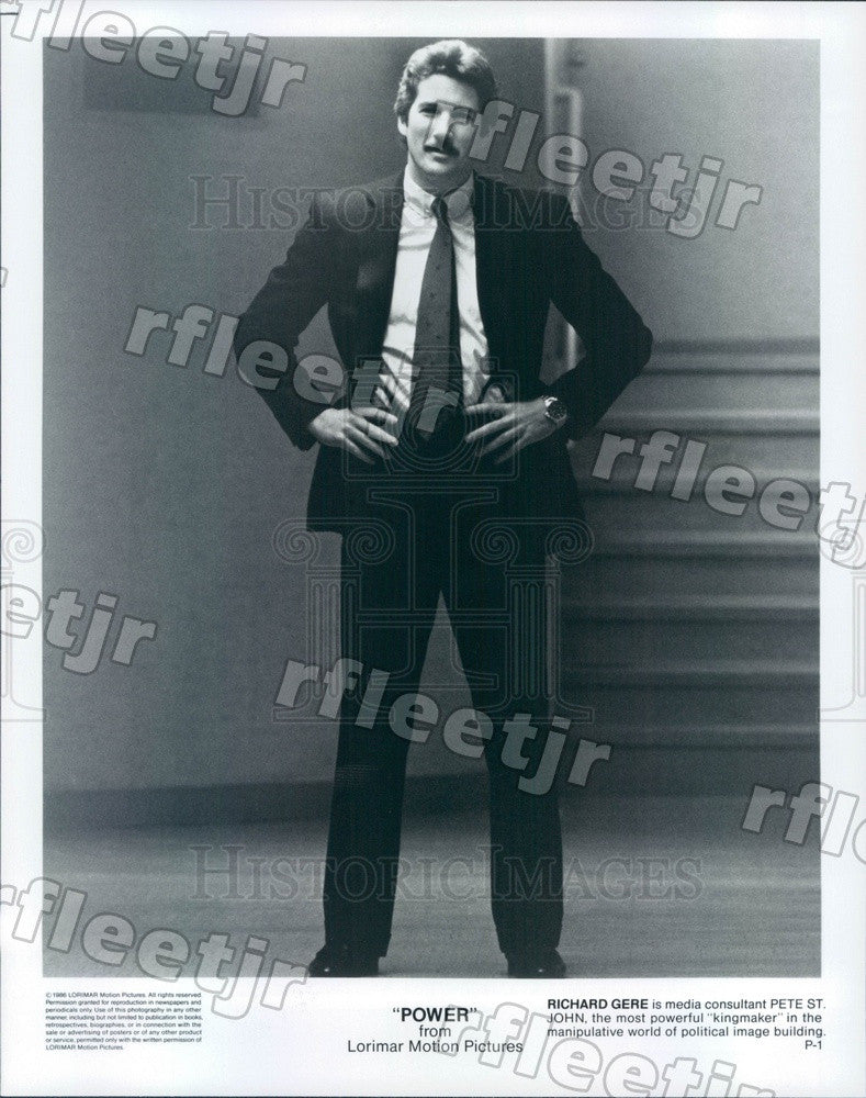 1986 American Hollywood Actor Richard Gere in Film Power Press Photo adt97 - Historic Images