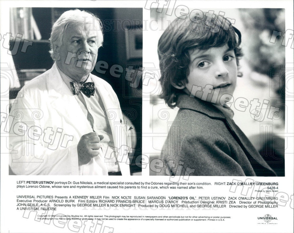 1992 Oscar Winning Actor Peter Ustinov, Zack O&#39;Malley Press Photo adu101 - Historic Images