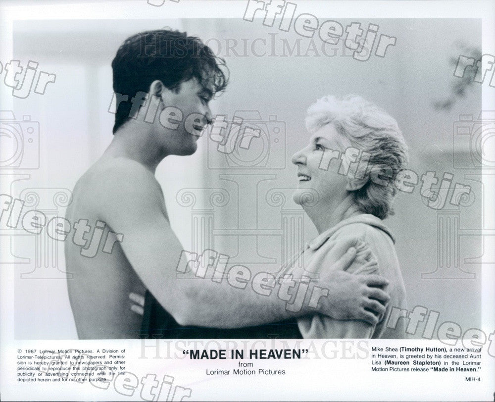 1987 Actors Timothy Hutton &amp; Maureen Stapleton in Film Press Photo adu121 - Historic Images