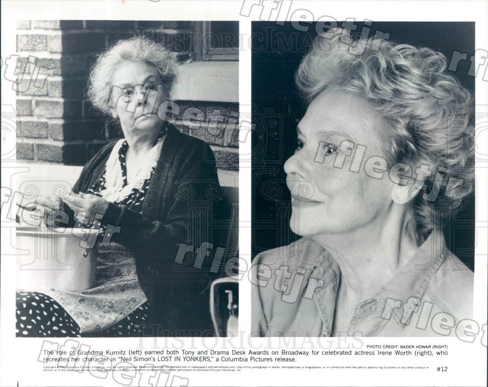 1993 Actress Irene Worth in Film Lost In Yonkers Press Photo adu139 - Historic Images