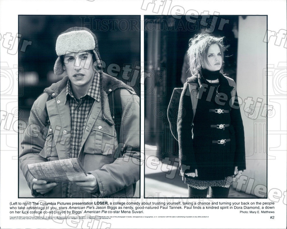 2000 Actors Jason Biggs &amp; Mena Suvari in Film Loser Press Photo adu159 - Historic Images