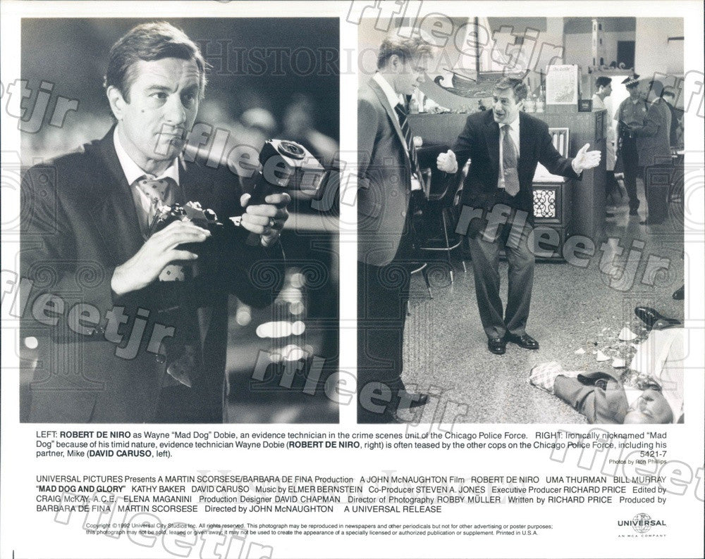 1992 Oscar Winning Actor Robert De Niro &amp; David Caruso Press Photo adu171 - Historic Images