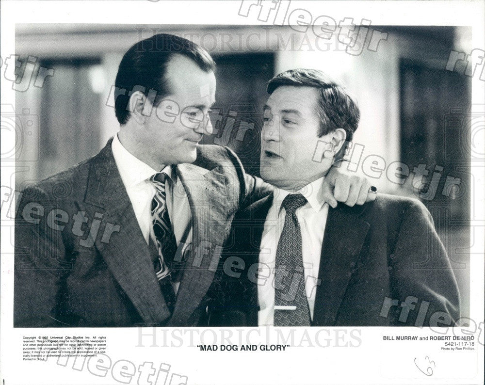 1992 Actors Robert De Niro &amp; Bill Murray in Mad Dog And Glory Press Photo adu175 - Historic Images