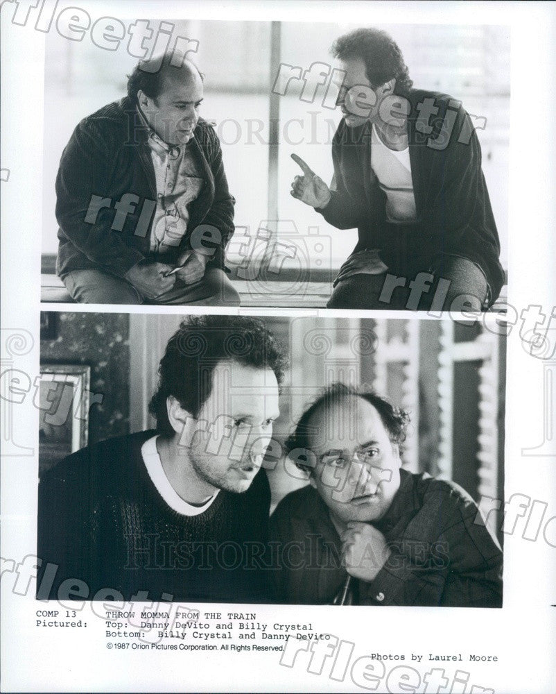 1987 Actors Danny DeVito &amp; Billy Crystal in Film Throw Momma Press Photo adu197 - Historic Images