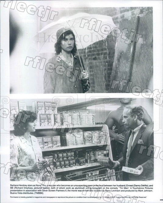 1987 Award Winning Actors Barbara Hershey & Richard Dreyfuss Press Photo adu207 - Historic Images