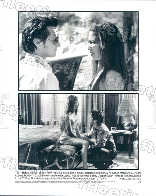 1997 Oscar Winning Actor Sean Penn & Jennifer Lopez Press Photo adu239 - Historic Images