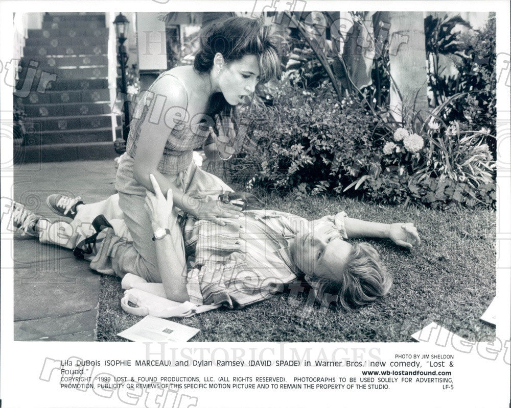 1999 Actors Sophie Marceau & David Spade in Film Lost & Found Press Photo adu265 - Historic Images