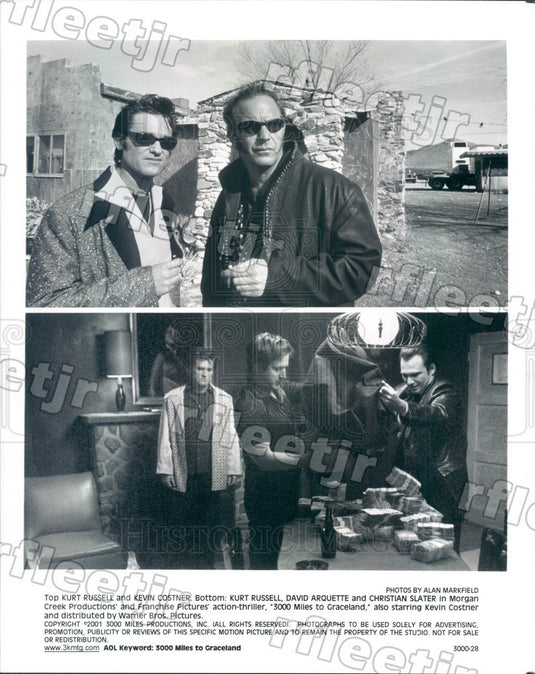 2001 Actors Kurt Russell, Kevin Costner, David Arquette Press Photo adu281 - Historic Images