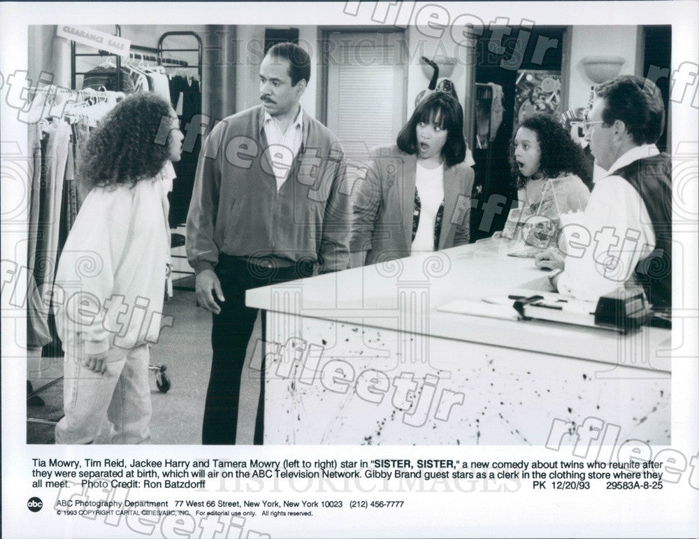 1993 Actors Tim Reid, Jackee Harry, Tia &amp; Tamera Mowry Press Photo adu345 - Historic Images