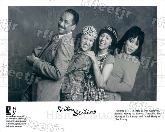 1995 Actors Tim Reid, Jackee Harry, Tia & Tamera Mowry on TV Press Photo adu355 - Historic Images
