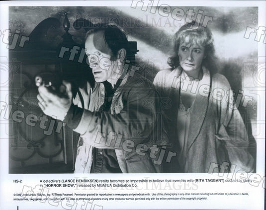 1989 Actors Lance Henriksen & Rita Taggart in Film Horror Show Press Photo adu3 - Historic Images