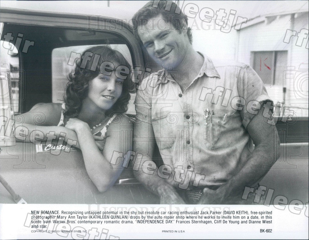 1983 Actors Kathleen Quinlan, David Keith in Independence Day Press Photo adu455 - Historic Images