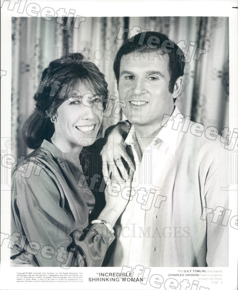 1980 Actors Charles Grodin &amp; Emmy Winner Lily Tomlin Press Photo adu467 - Historic Images