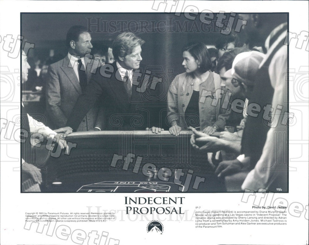 1993 Oscar Winning Actor Robert Redford &amp; Demi Moore in Film Press Photo adu535 - Historic Images